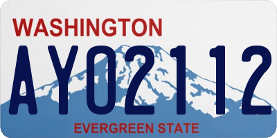 WA license plate AYO2112