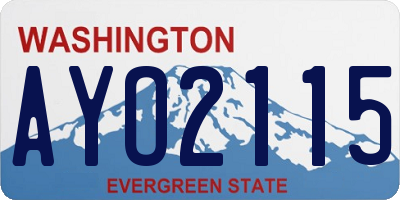 WA license plate AYO2115