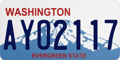 WA license plate AYO2117