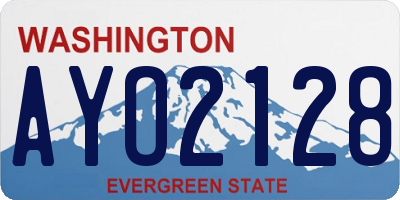 WA license plate AYO2128