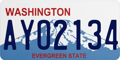 WA license plate AYO2134