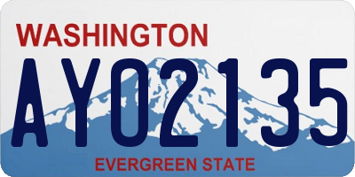 WA license plate AYO2135