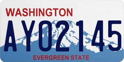 WA license plate AYO2145