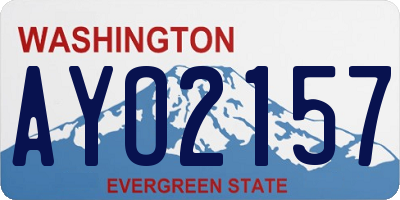 WA license plate AYO2157