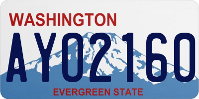 WA license plate AYO2160