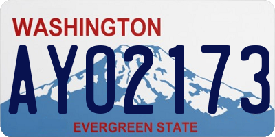 WA license plate AYO2173