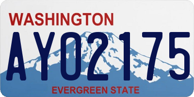 WA license plate AYO2175