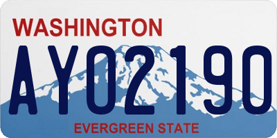 WA license plate AYO2190