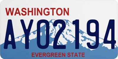 WA license plate AYO2194