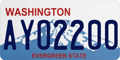 WA license plate AYO2200