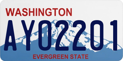 WA license plate AYO2201