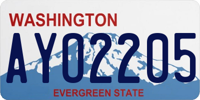 WA license plate AYO2205
