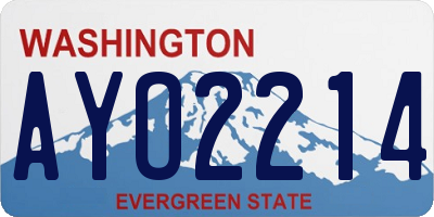 WA license plate AYO2214