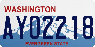 WA license plate AYO2218