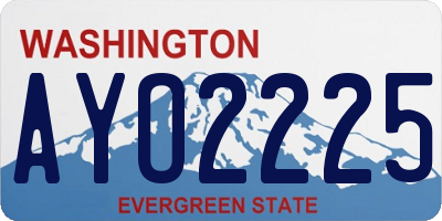 WA license plate AYO2225