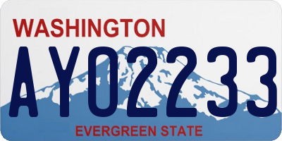 WA license plate AYO2233