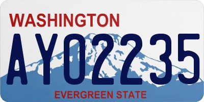 WA license plate AYO2235