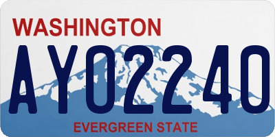 WA license plate AYO2240