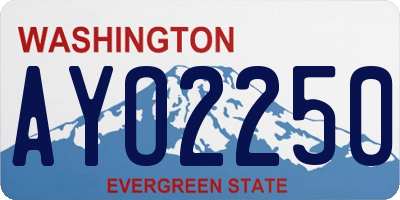 WA license plate AYO2250