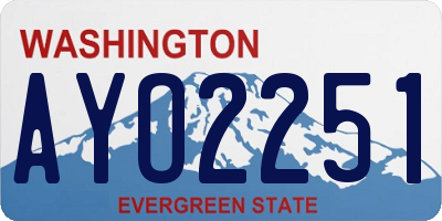 WA license plate AYO2251