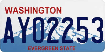 WA license plate AYO2253
