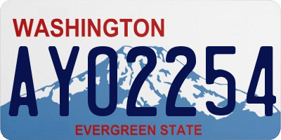 WA license plate AYO2254