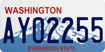 WA license plate AYO2255