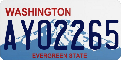 WA license plate AYO2265