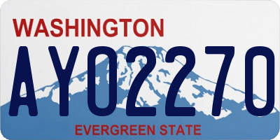 WA license plate AYO2270