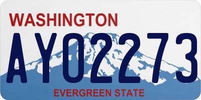 WA license plate AYO2273