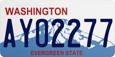 WA license plate AYO2277