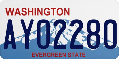 WA license plate AYO2280