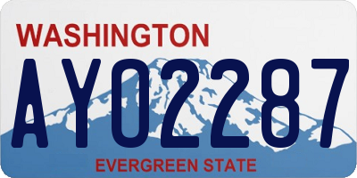 WA license plate AYO2287