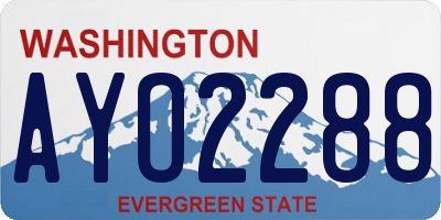 WA license plate AYO2288