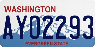 WA license plate AYO2293