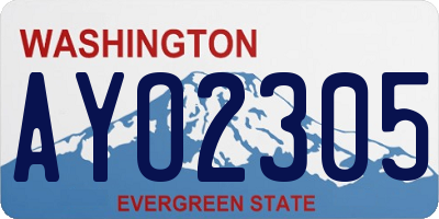WA license plate AYO2305
