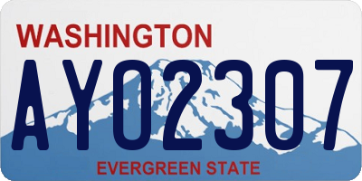 WA license plate AYO2307