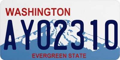 WA license plate AYO2310