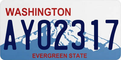 WA license plate AYO2317