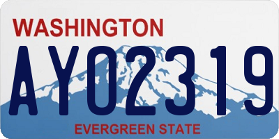 WA license plate AYO2319