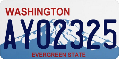 WA license plate AYO2325