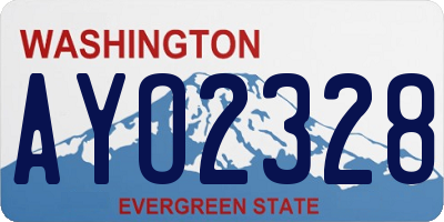 WA license plate AYO2328