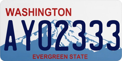 WA license plate AYO2333