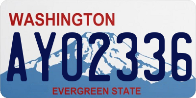 WA license plate AYO2336