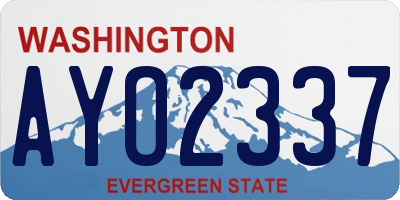 WA license plate AYO2337