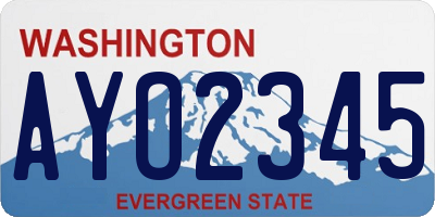 WA license plate AYO2345