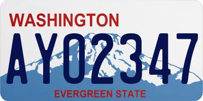 WA license plate AYO2347