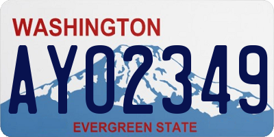 WA license plate AYO2349