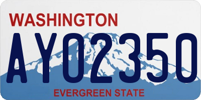WA license plate AYO2350
