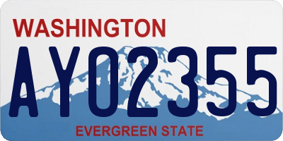WA license plate AYO2355
